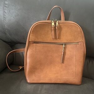 Tan Leather Backpack
